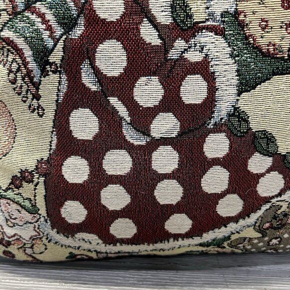 Vintage Mary Engelbreit Christmas Girl Tapestry Pillow 15” Square Rare! READ - Picture 6 of 10